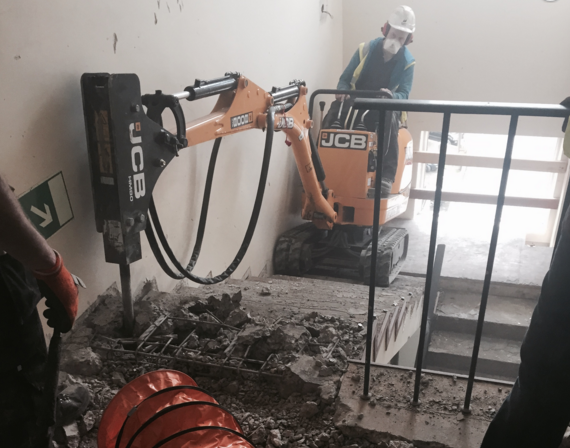 demolizione-ventilatori Noleggio di estrattori d’aria per una demolizione sotterranea