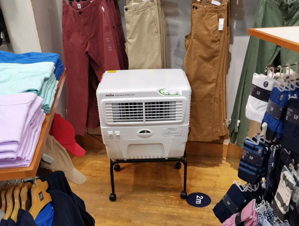 Raffrescatori evaporativi a noleggio per negozi e punti vendita