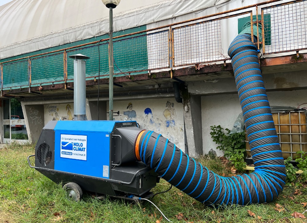 Riscaldatori a gasolio scaldano un impianto sportivo di serie A